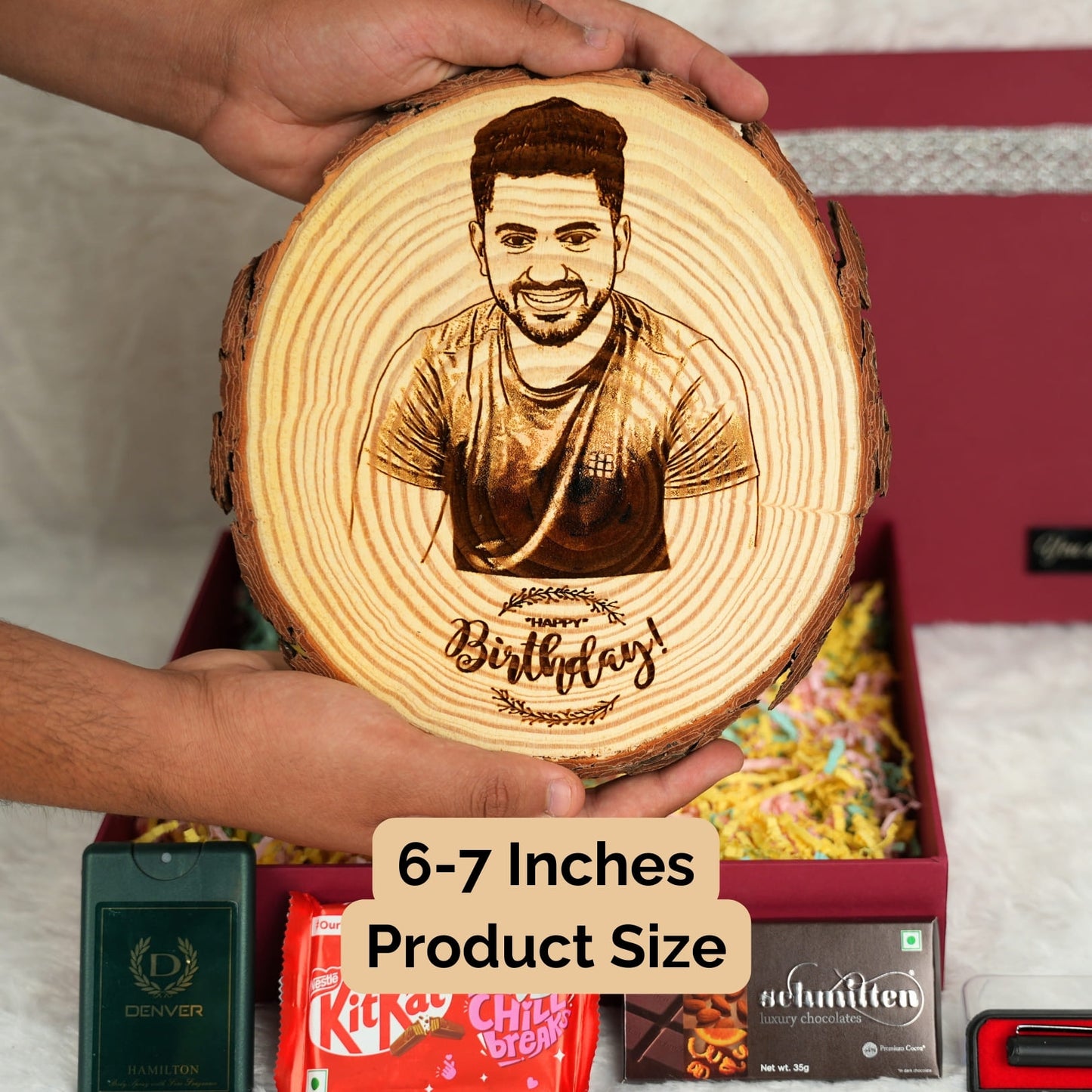 Wooden Slice Gift Hamper For Men