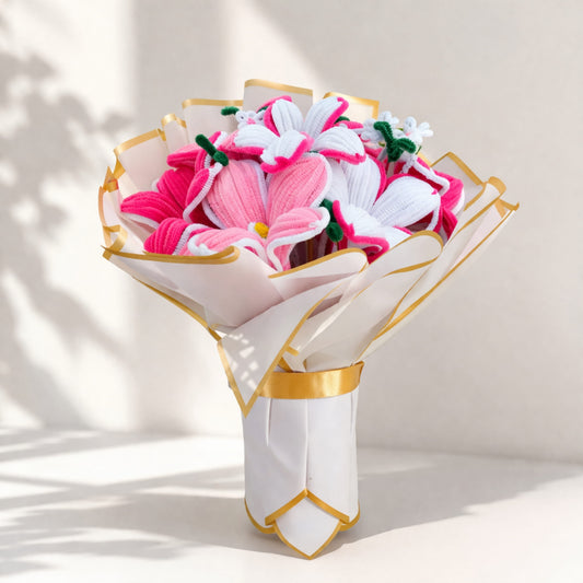 Handmade Pink & White Flower Bouquet