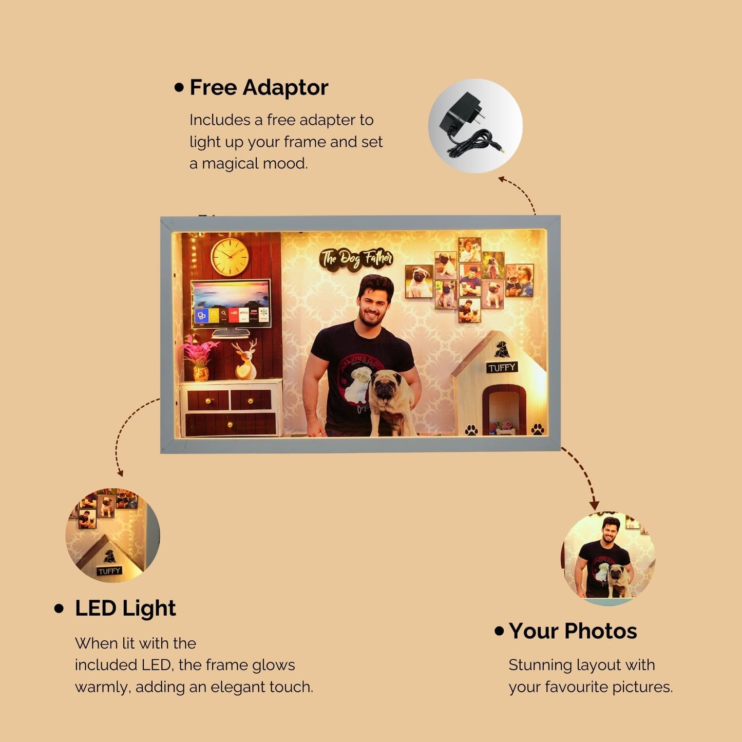 Personalized Pet Lover LED Miniature Frame