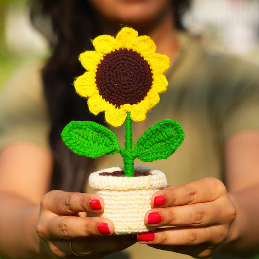 Cute Mini Crochet Sunflower