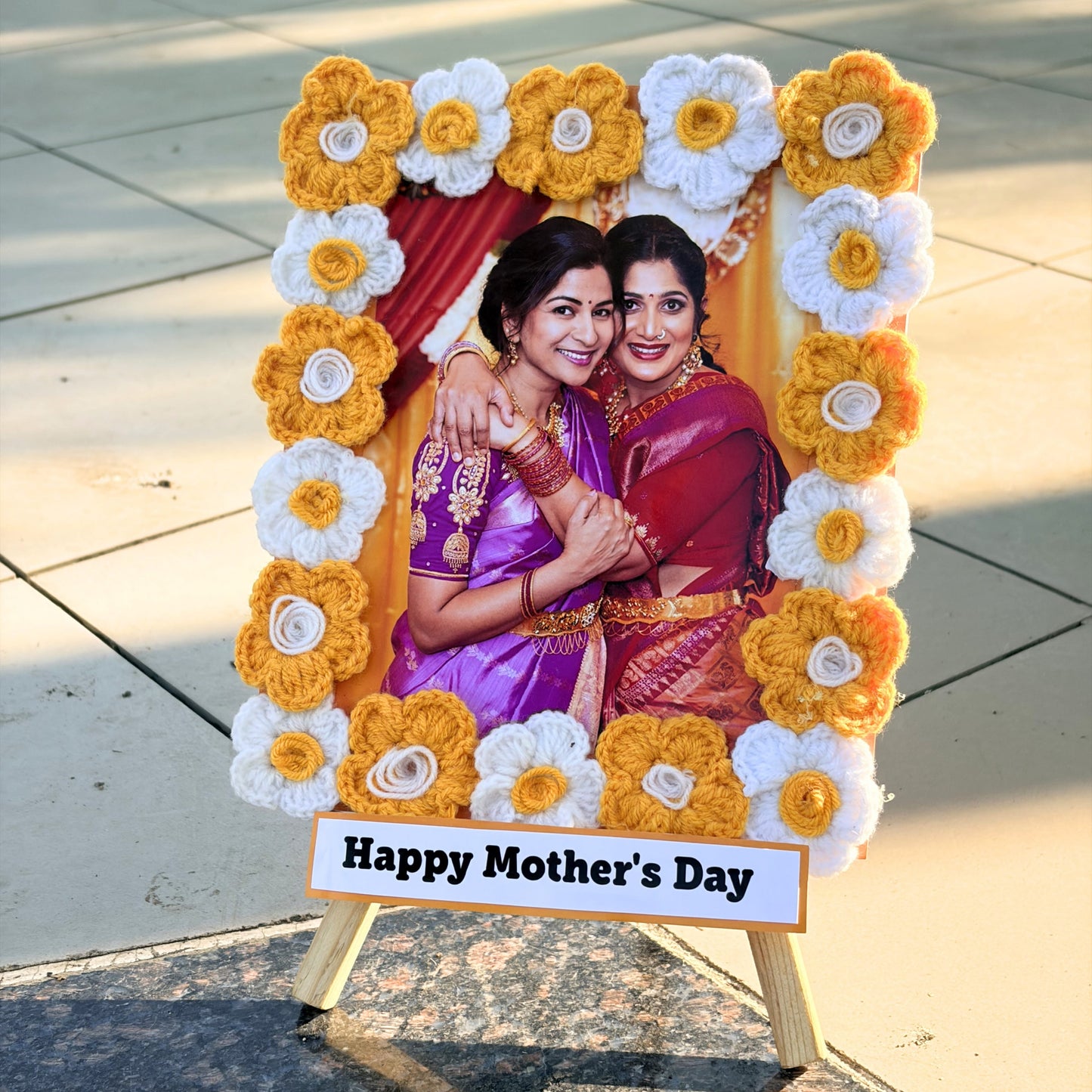 Handcrafted Crochet Flower Photo Frame