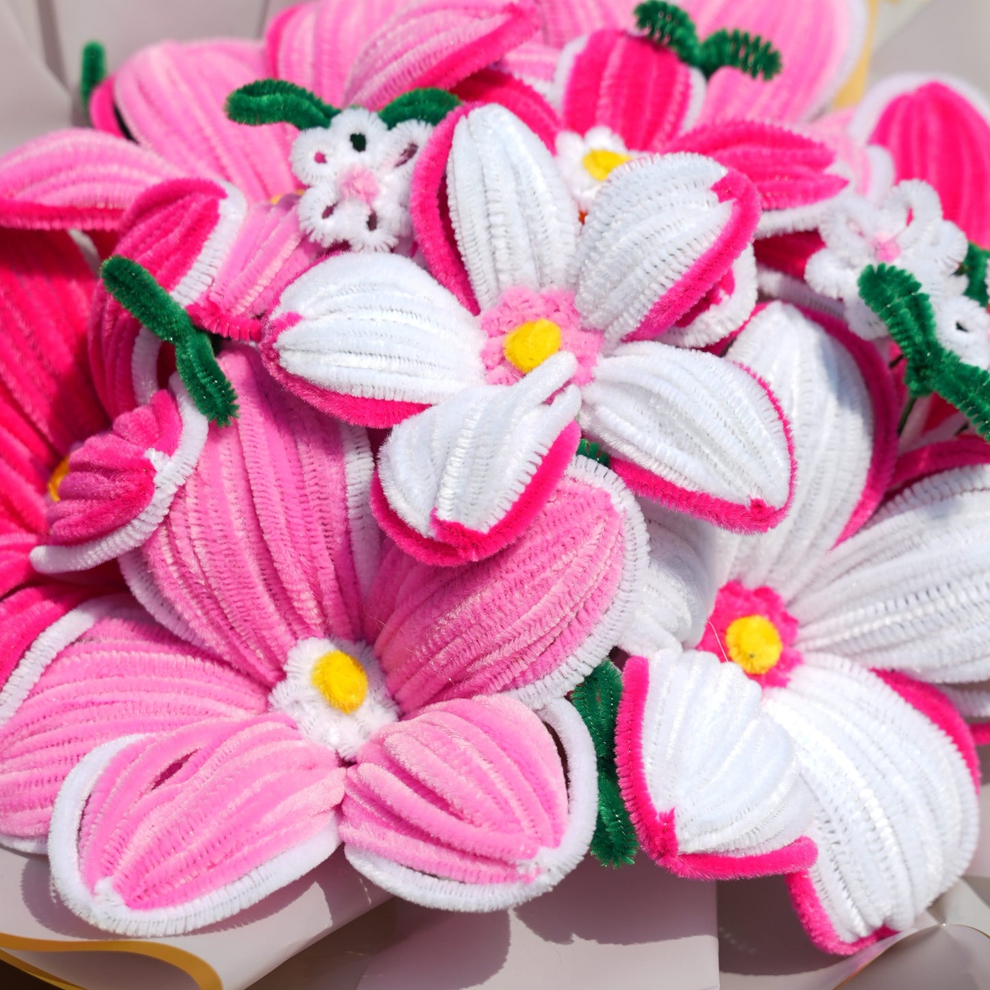 Handmade Flower Bouquet (Pink & White)