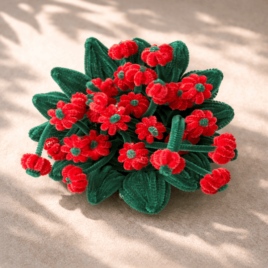Handmade Fuzzy Flower Decor | Car Dashboard