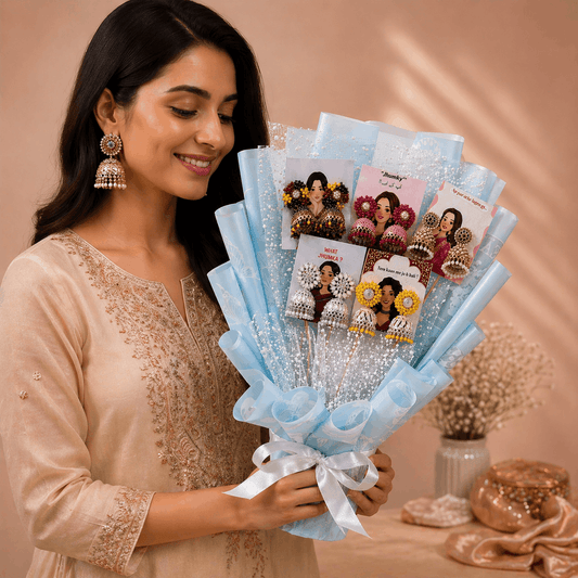 Royal Jhumka Bouquet Gift Set