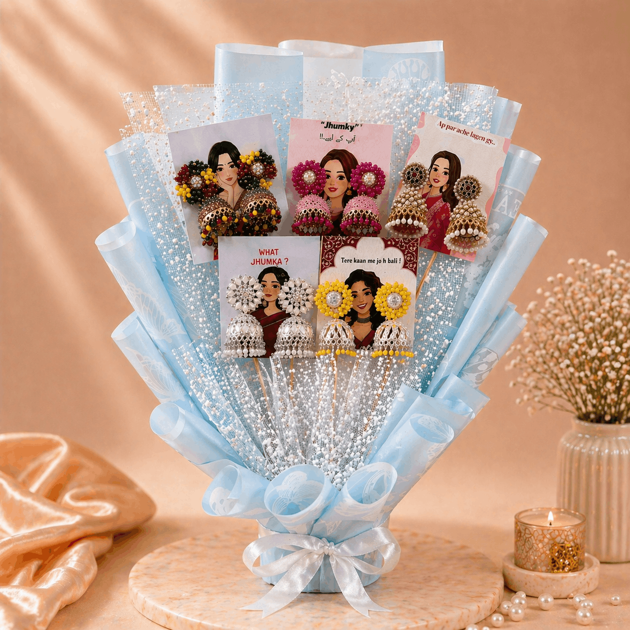 Royal Jhumka Bouquet Gift Set