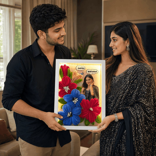 Personalised LED Flower Frame For Birthday