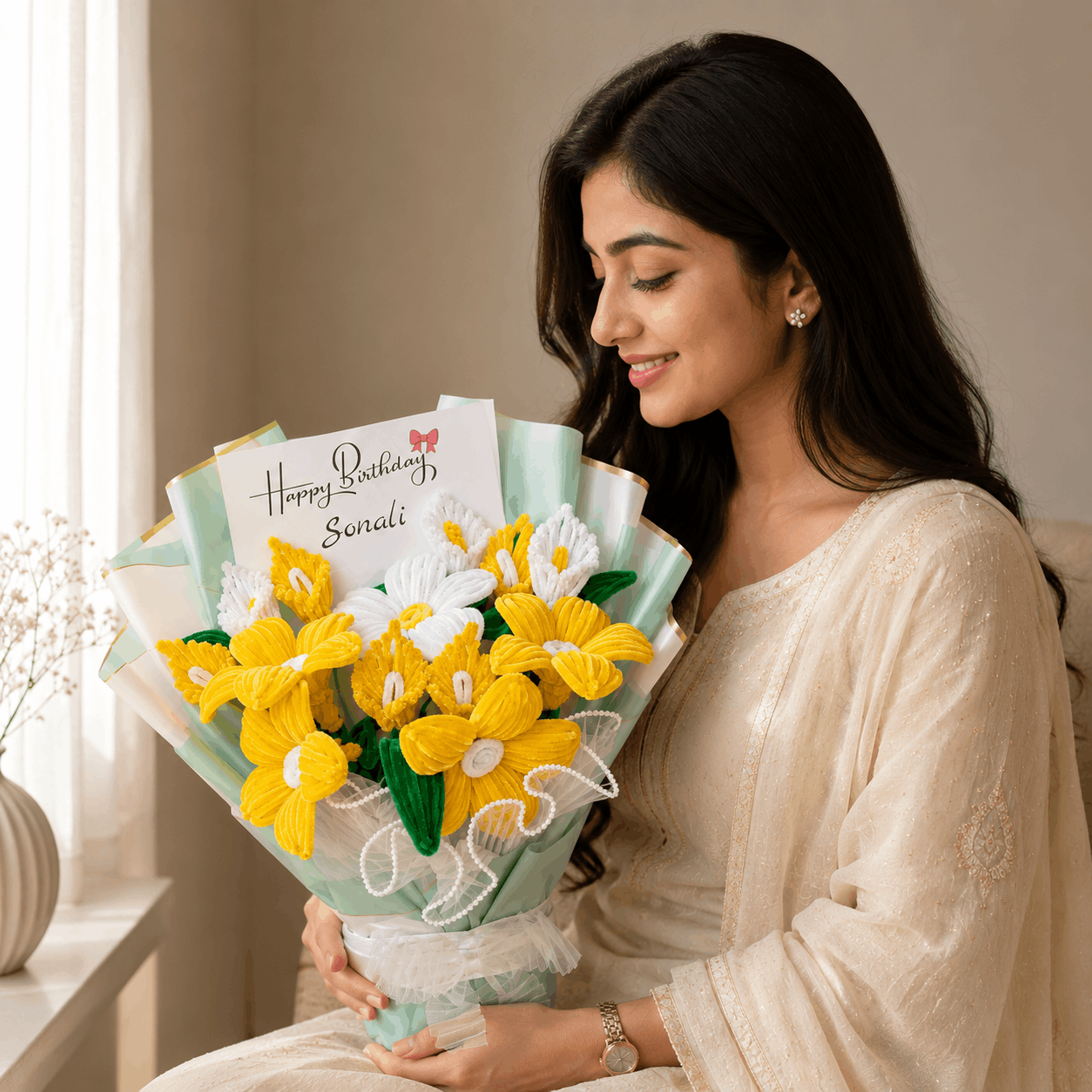 Personalized Birthday Flower Bouquet