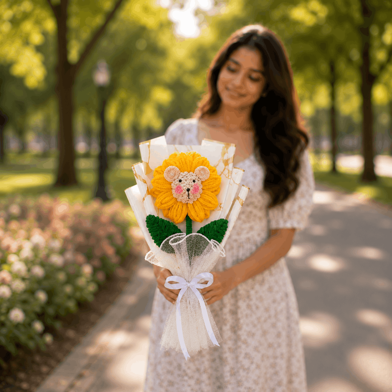Cute Sunflower Bouquet with Adorable Face