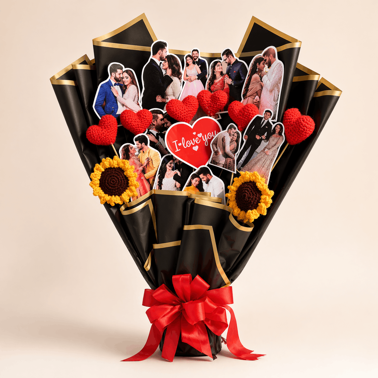 Personalized Crochet Flower & Photo Bouquet