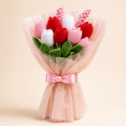 Beautiful Crochet Tulip Bouquet