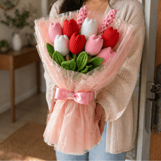 Beautiful Crochet Flowers Tulip Bouquet