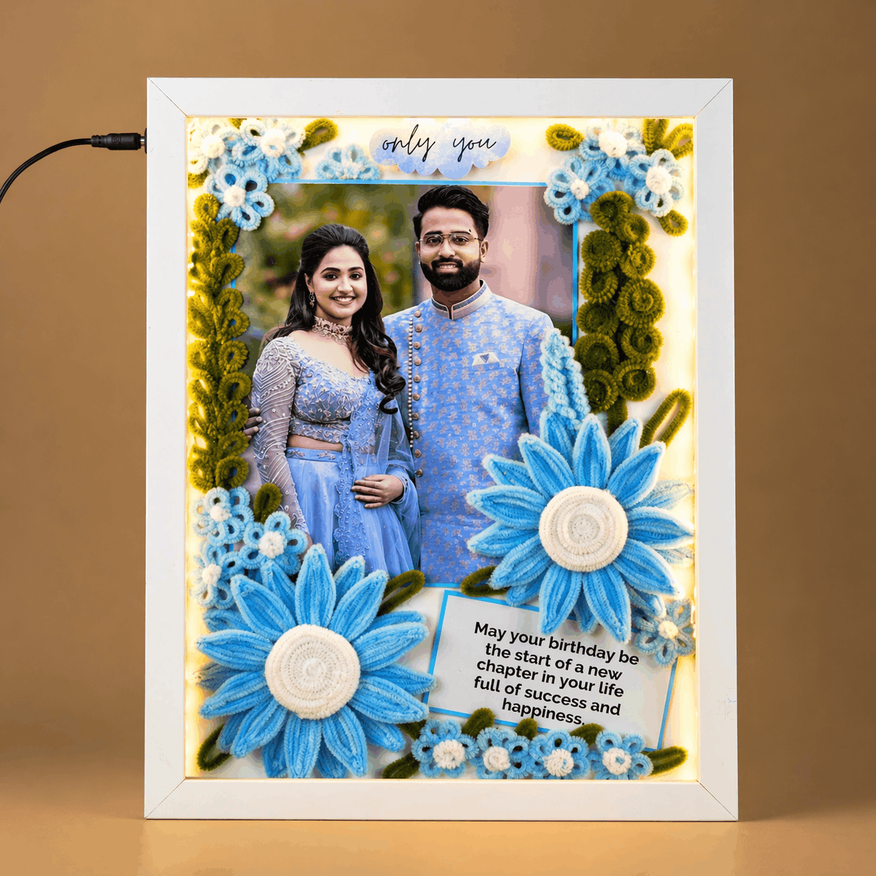 Floral LED Birthday Photo Frame