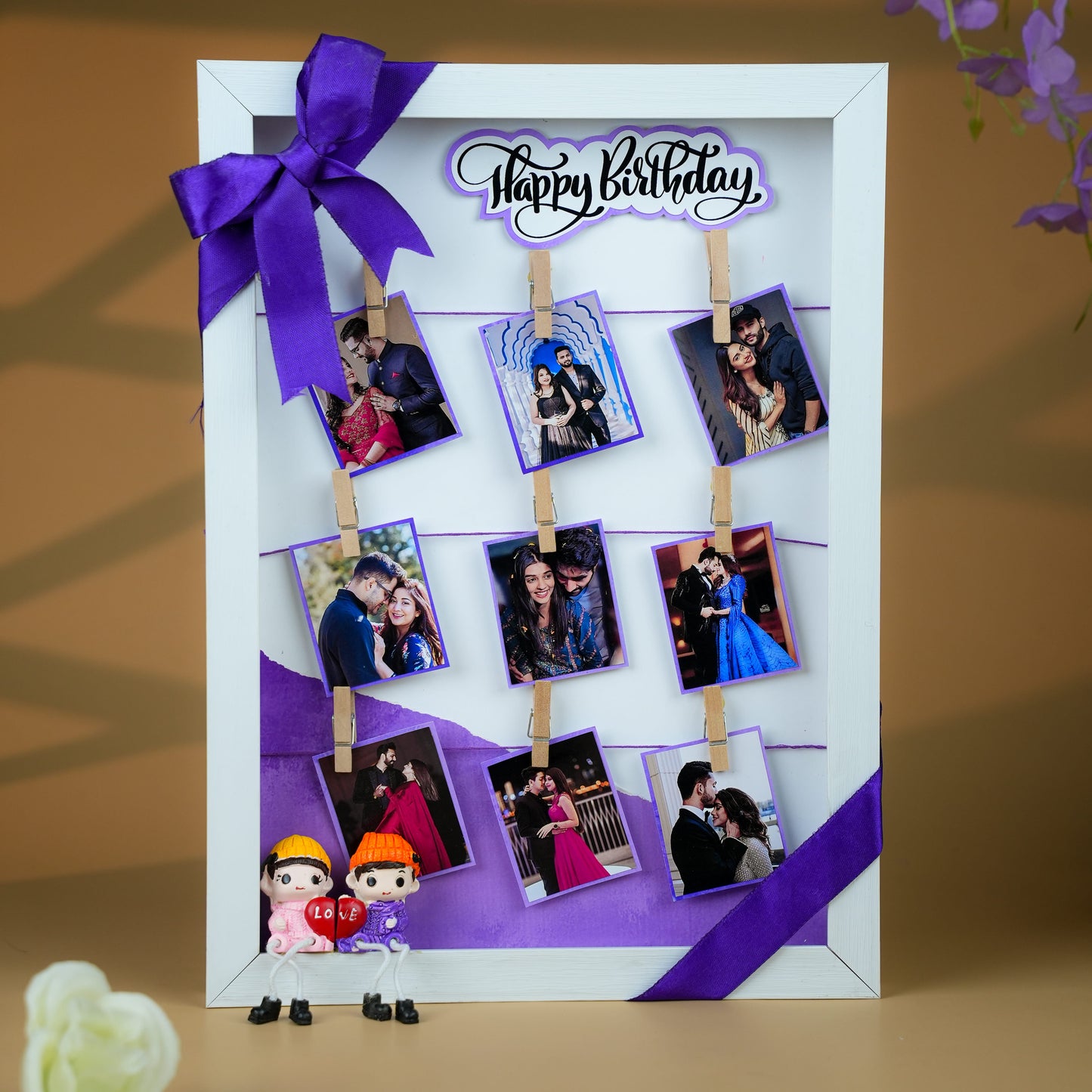 Personalised LED Photo Frame with 9 Pictures
