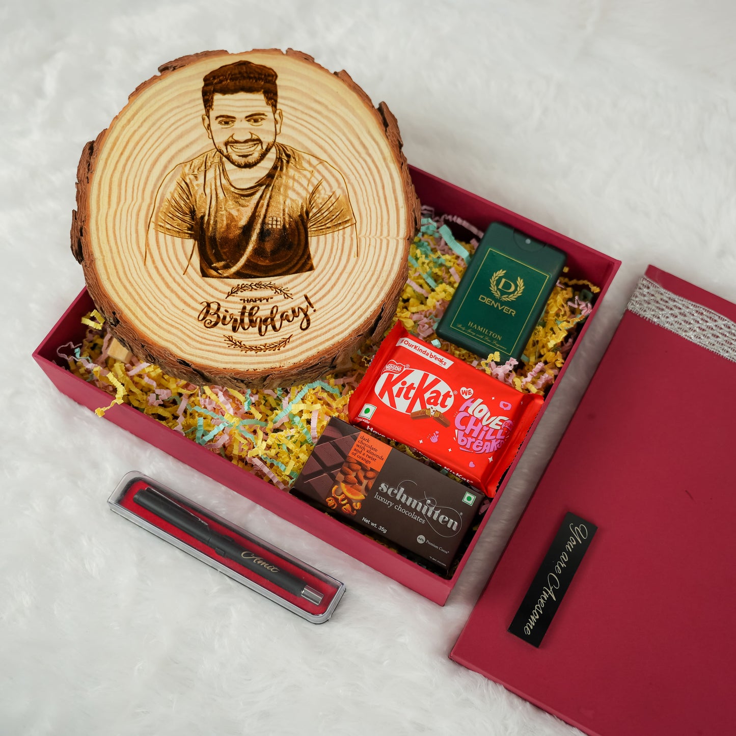 Wooden Slice Gift Hamper For Men