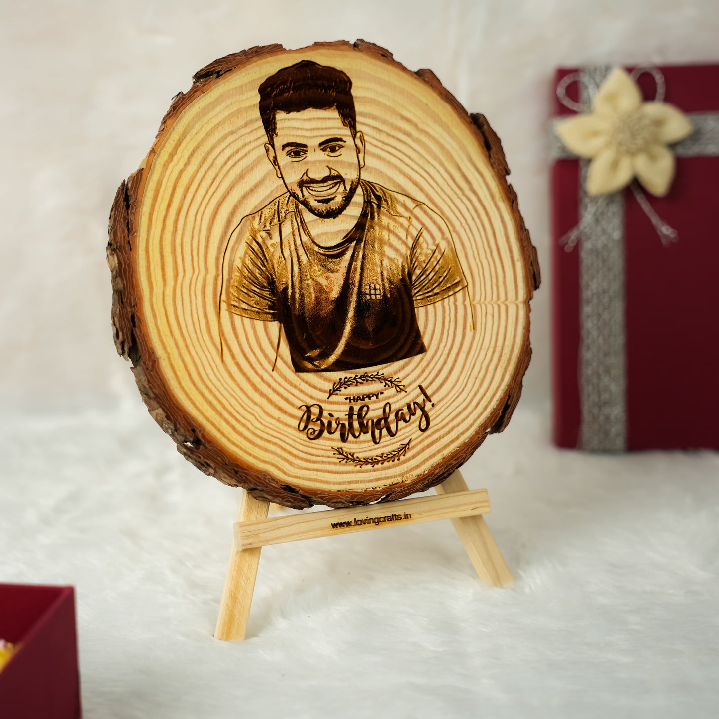 Wooden Slice Gift Hamper For Men