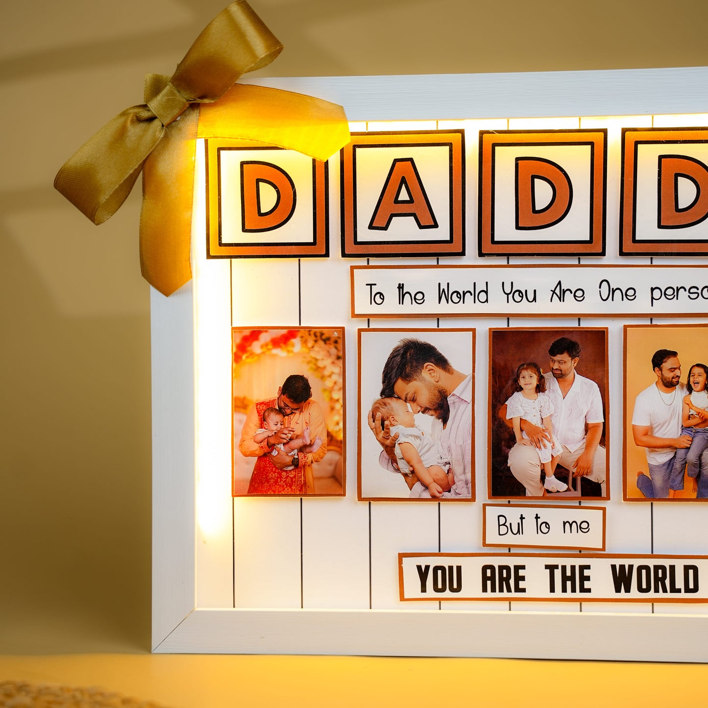 Dad, You Are My World LED Frame