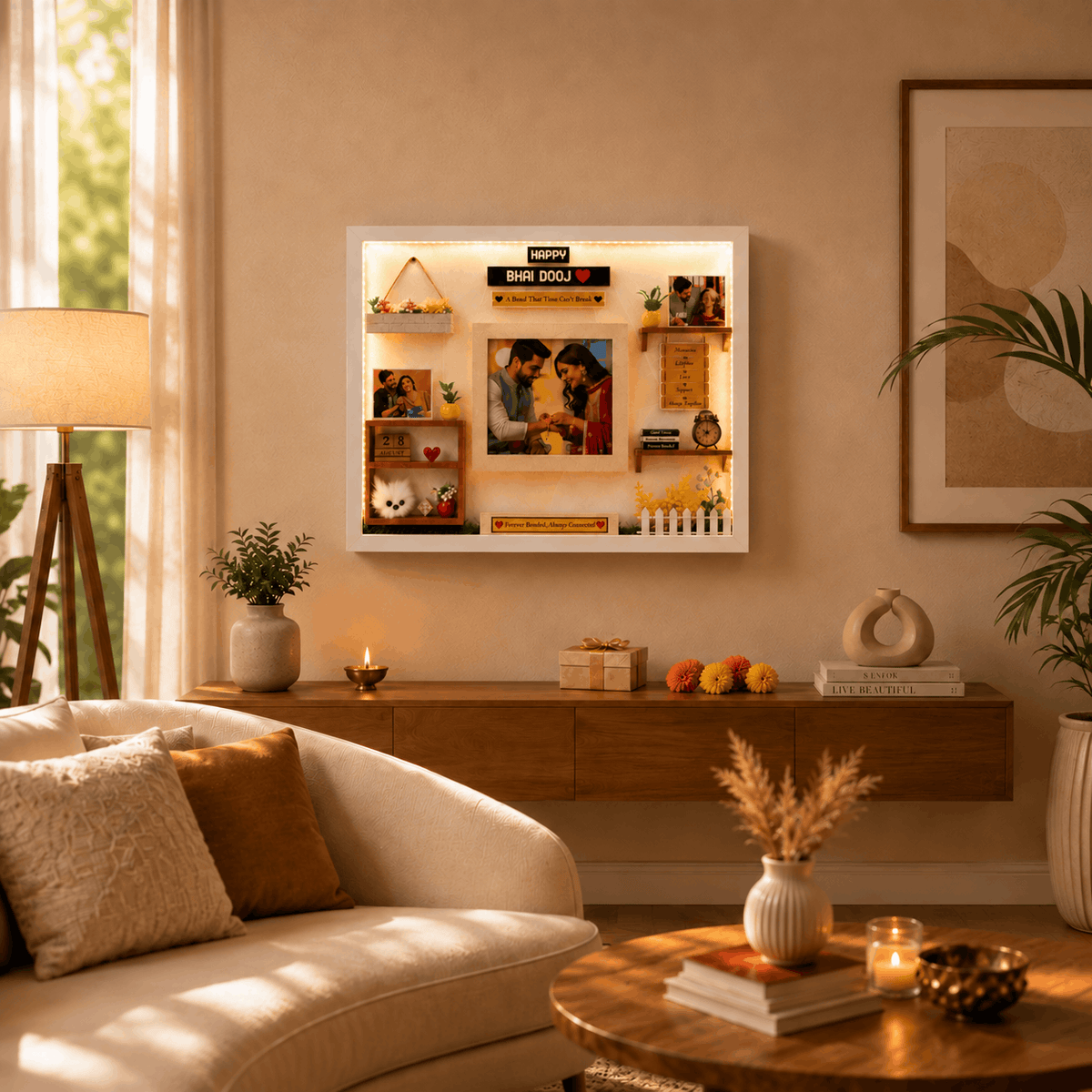 Personalized Bhai Dooj LED Photo Frame