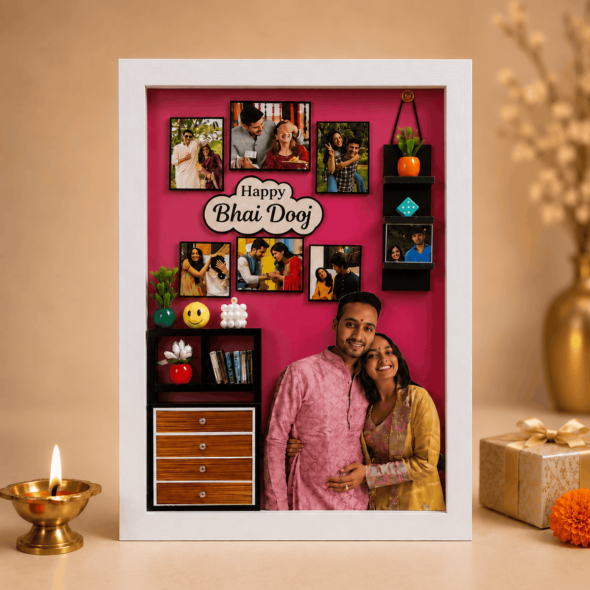 Personalized Bhai Dooj LED Photo Frame