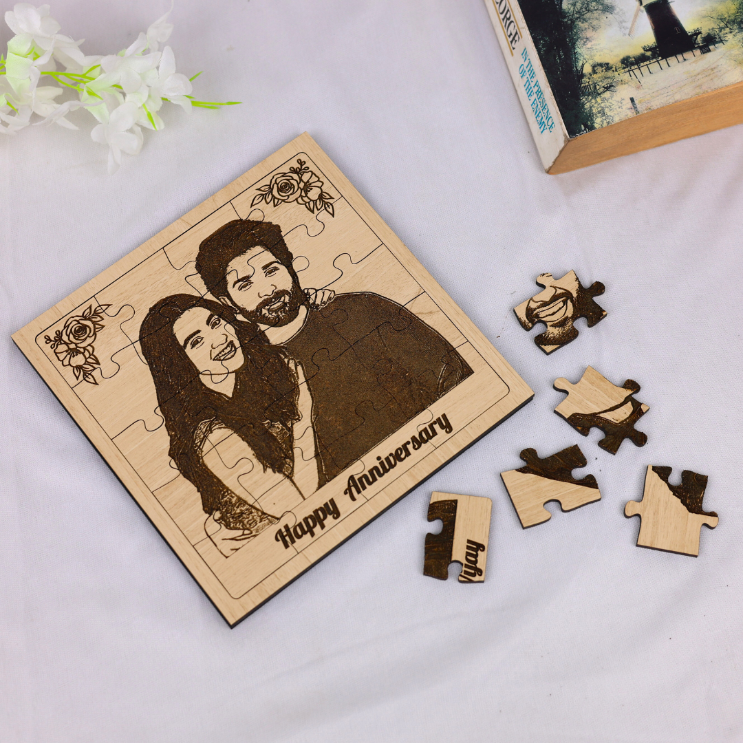 Happy Anniversary Wooden Jigsaw Puzzle