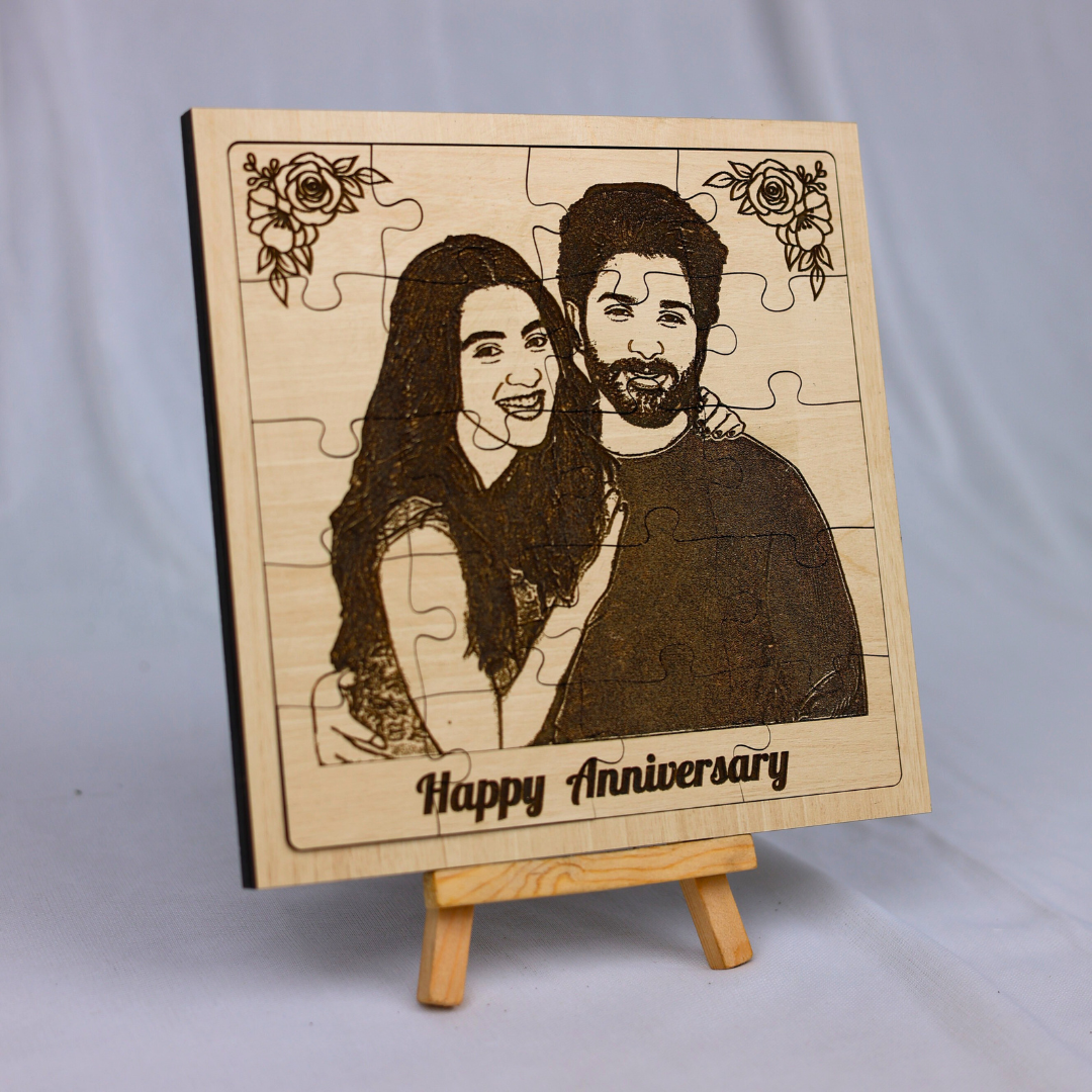 Happy Anniversary Wooden Jigsaw Puzzle