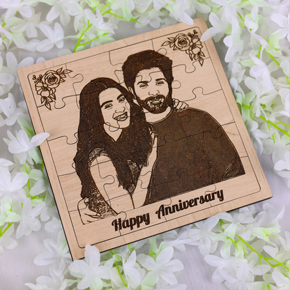 Happy Anniversary Wooden Jigsaw Puzzle