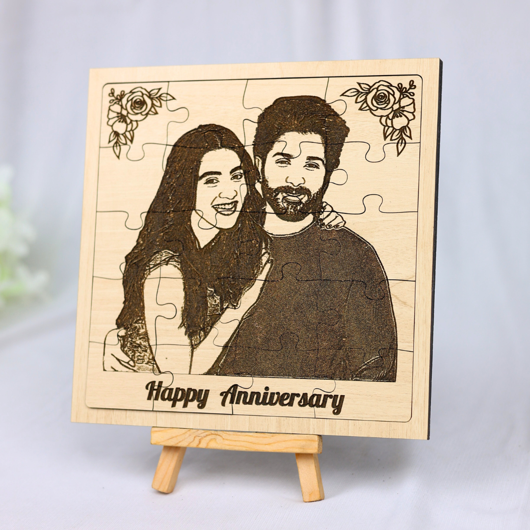 Happy Anniversary Wooden Jigsaw Puzzle