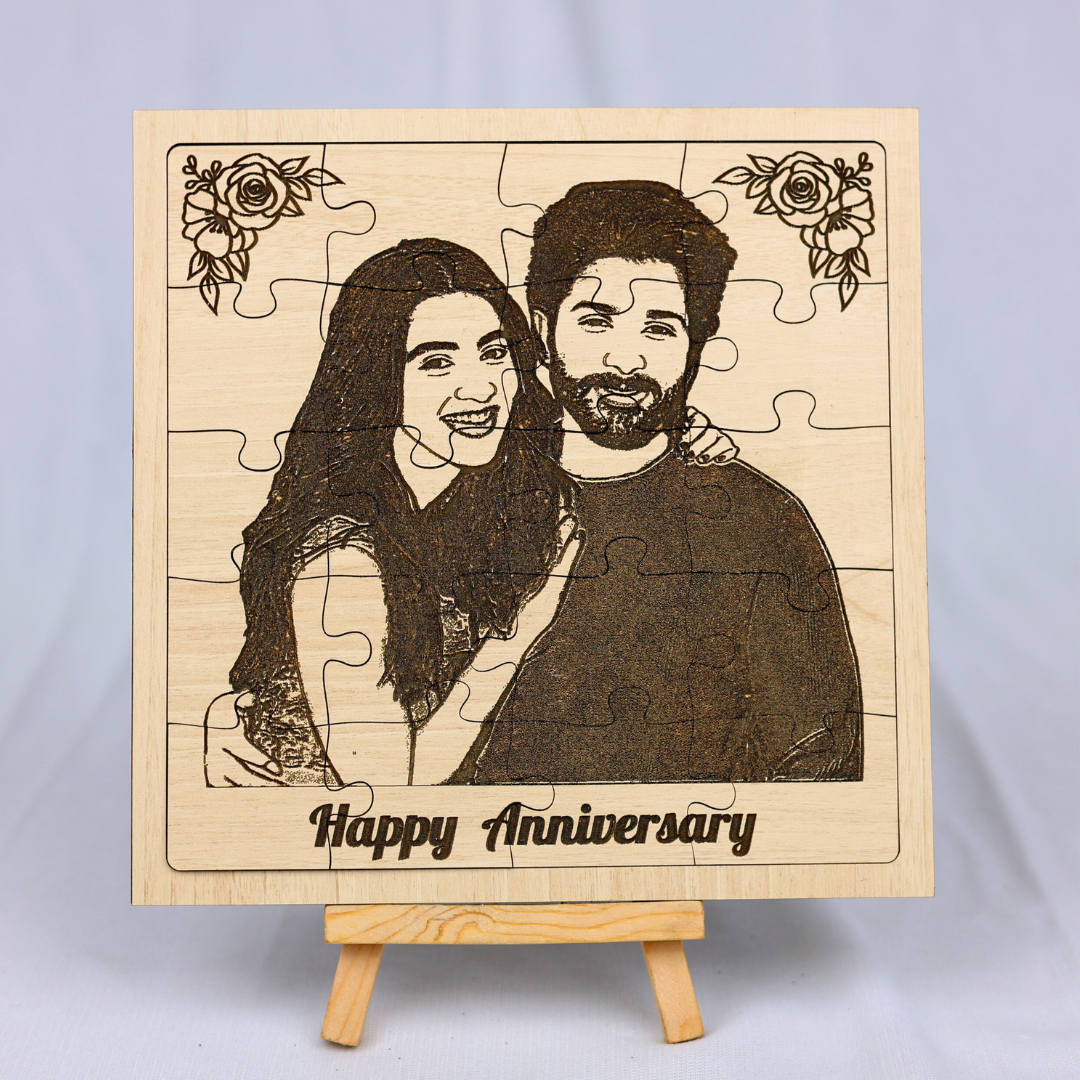 Happy Anniversary Wooden Jigsaw Puzzle
