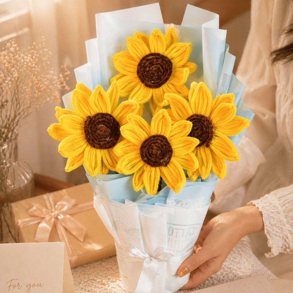 Beautiful Crochet Sunflower Bouquet