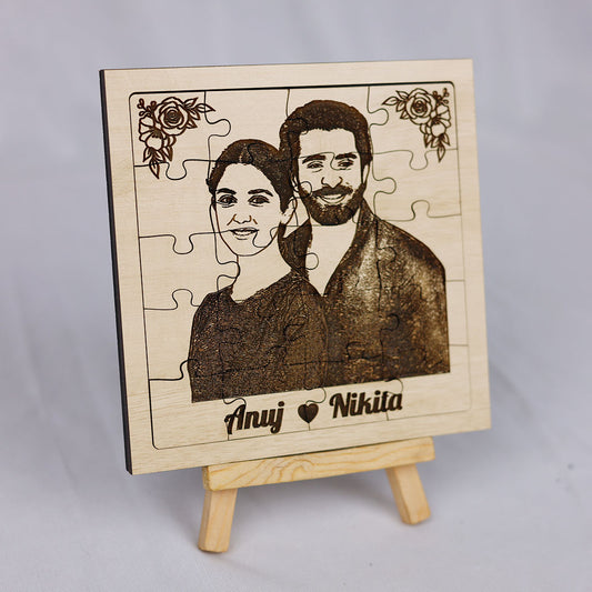 Wooden Engraved Puzzle Frame