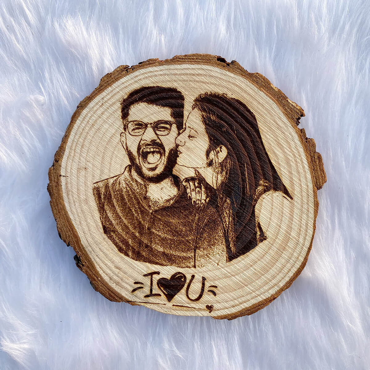 Natural Himalayan Wooden Slice Photo Frame