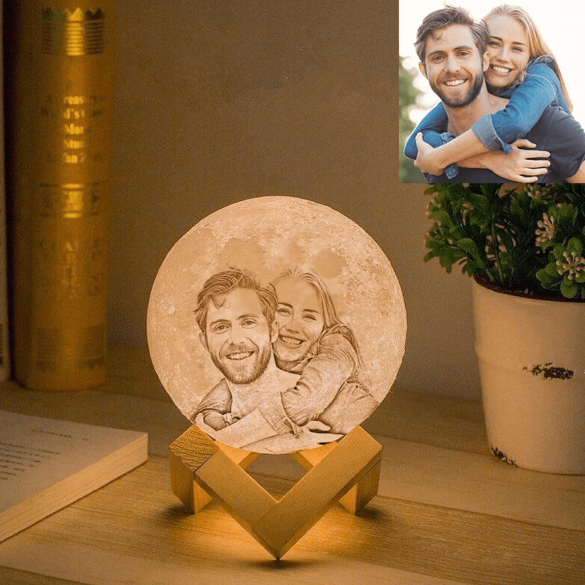 3D Personalised Photo Moon Lamp 15CM