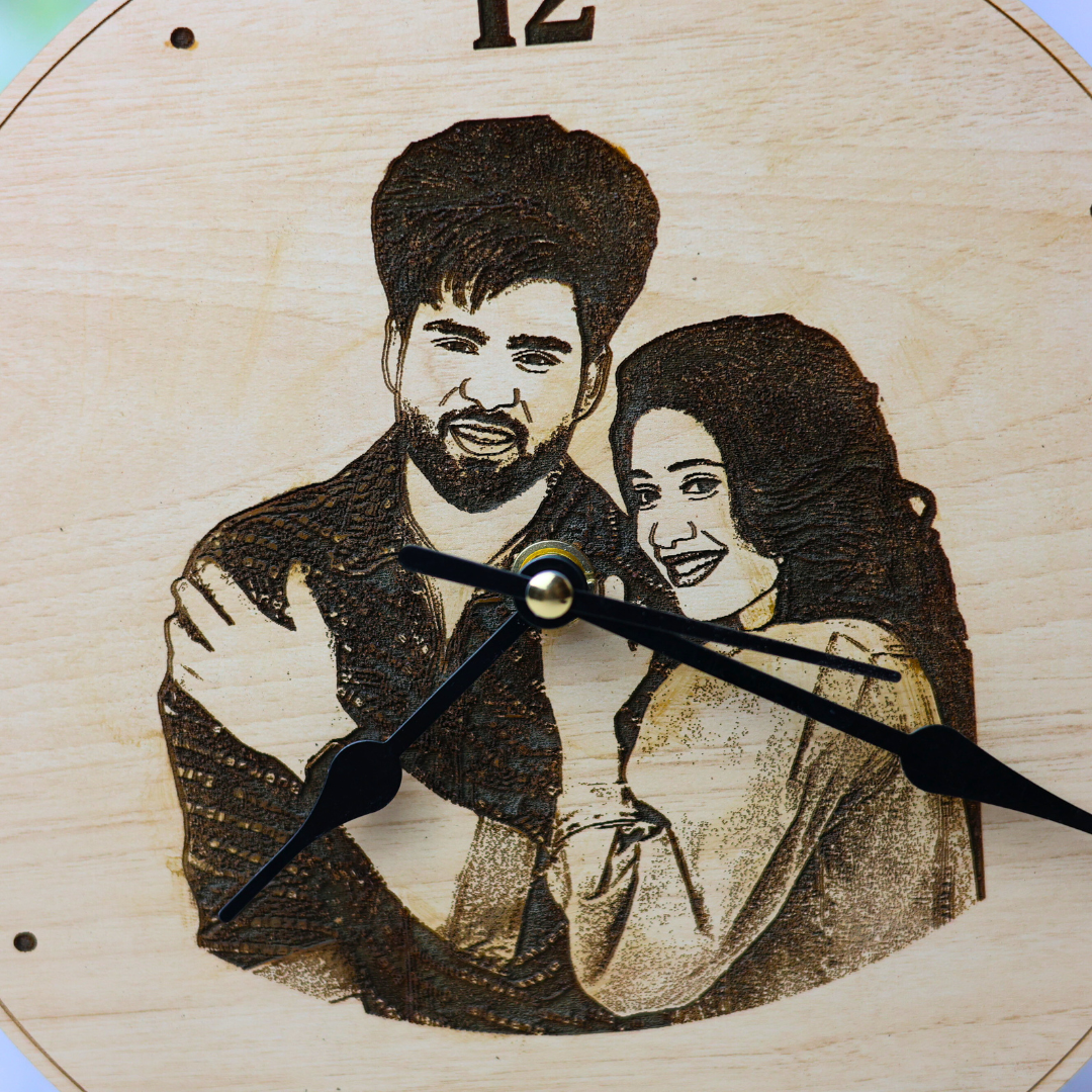 Personalised Photo Engraved Table Clock