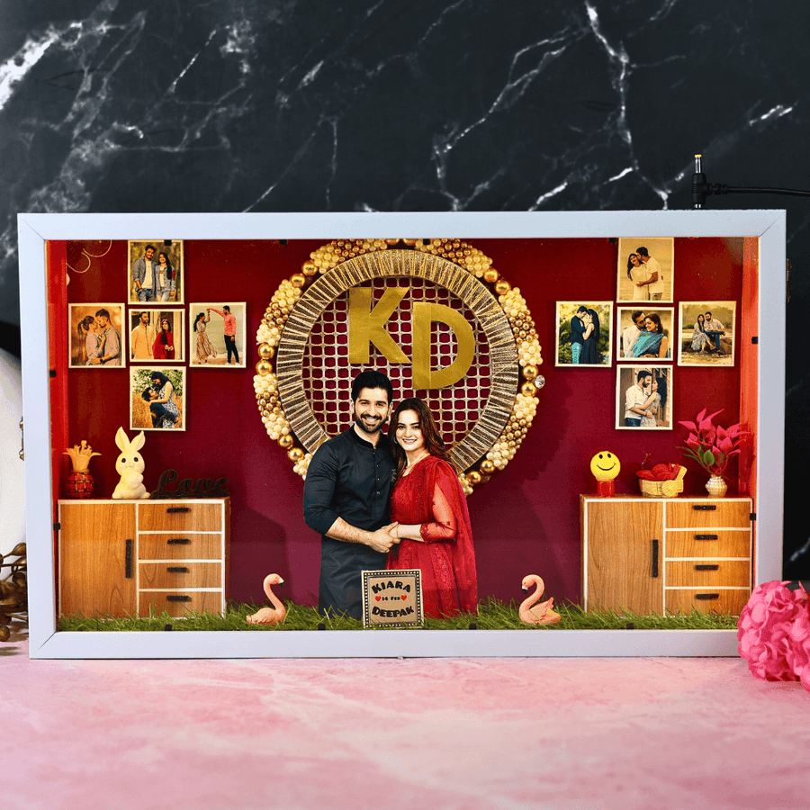 Adorable Couple 3D Miniature Frame