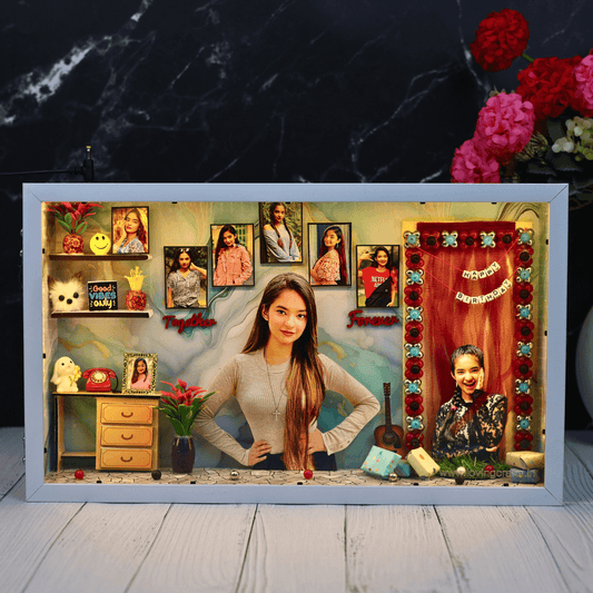 Happy Birthday 3D Personalized Miniature Frame | 17x10 Inches