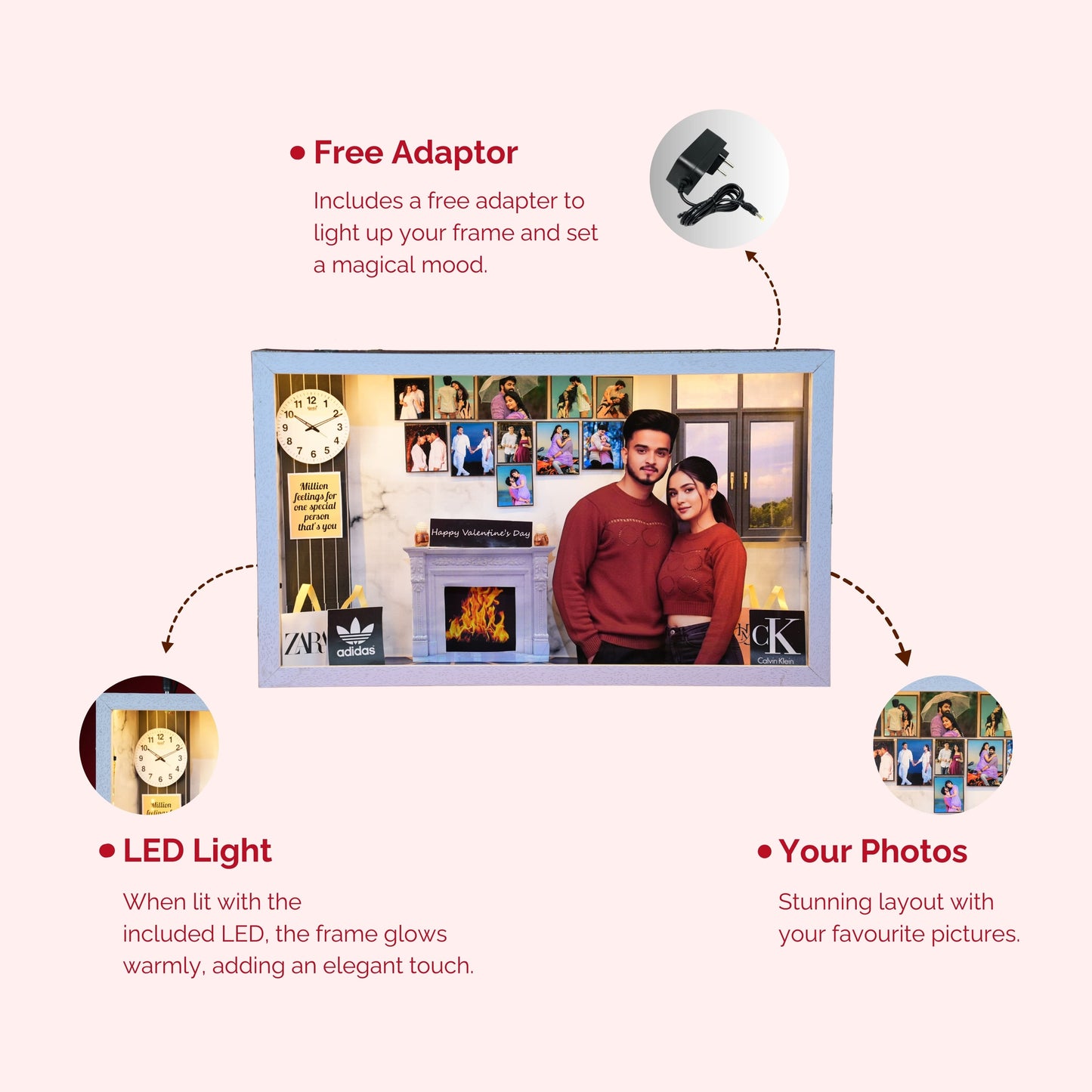 3D Valentine Miniature Frame With LED
