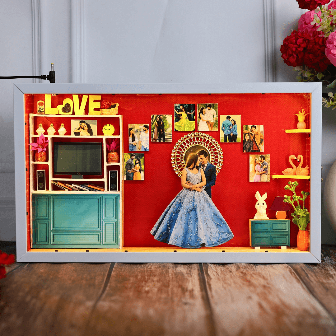 Couple 3D Miniature Frame | 17x10 Inches