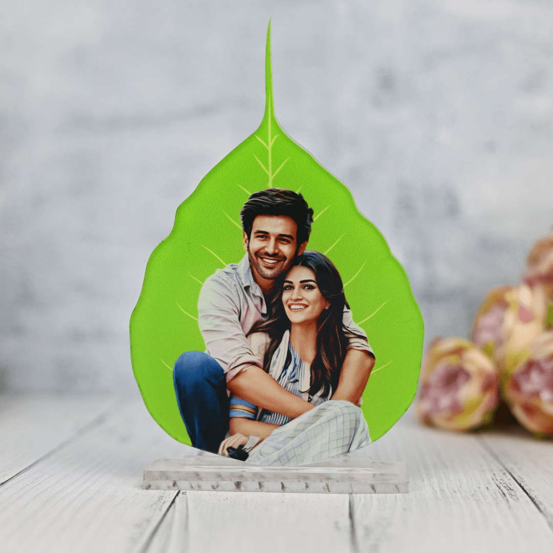 Personalised Acrylic Leaf Couple Cute Frame