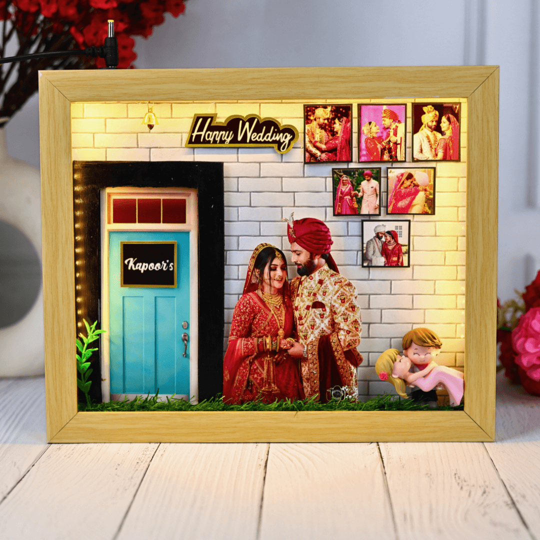 Happy Wedding LED Miniature Frame