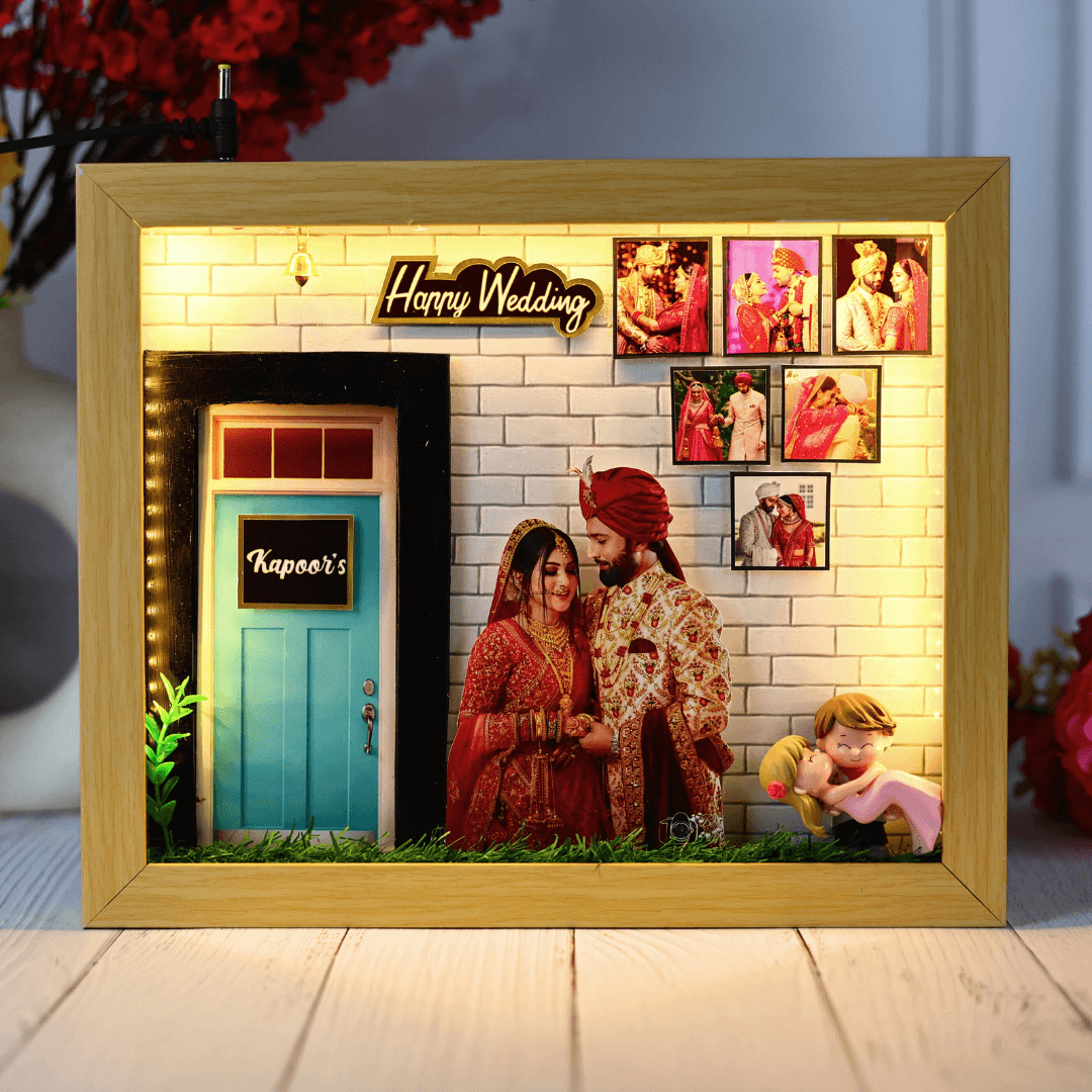 Happy Wedding LED Miniature Frame