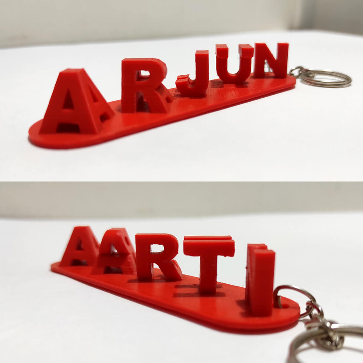 Stylish 3D Flip Name Keyring