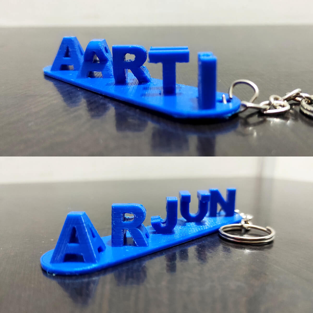 Stylish 3D Flip Name Keyring