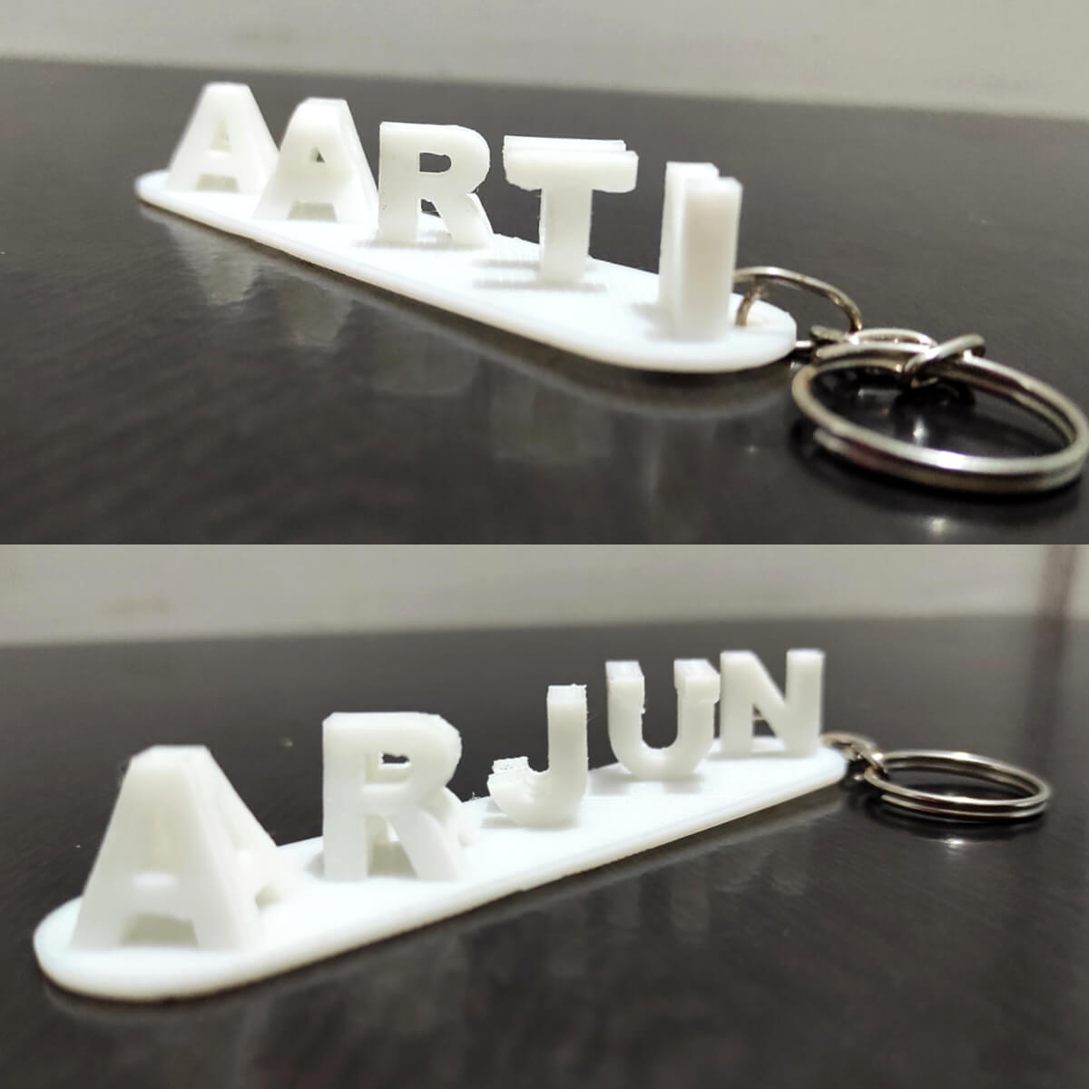 Stylish 3D Flip Name Keyring