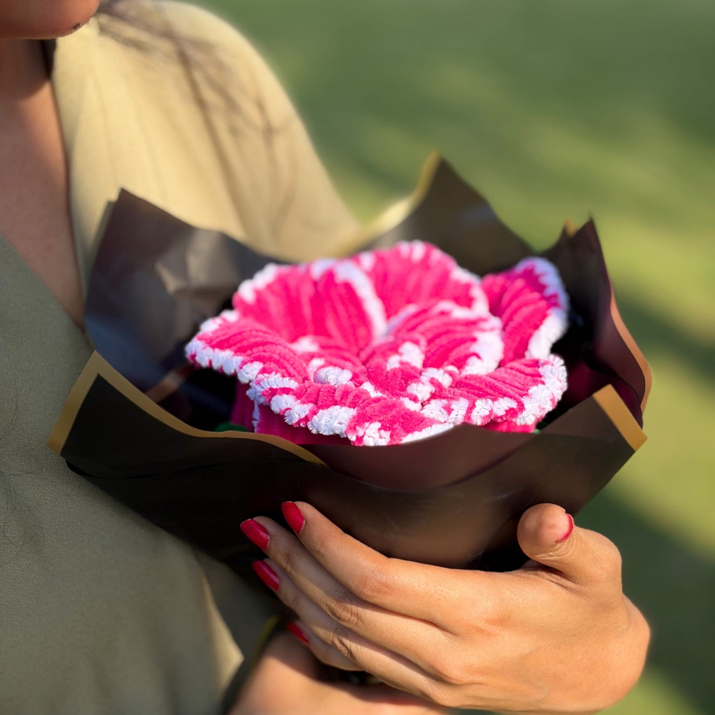Handcrafted Pink Rose Bouquet