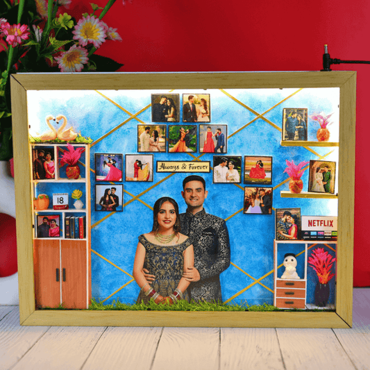 Personalized 3D Miniature Frame With LED Lights