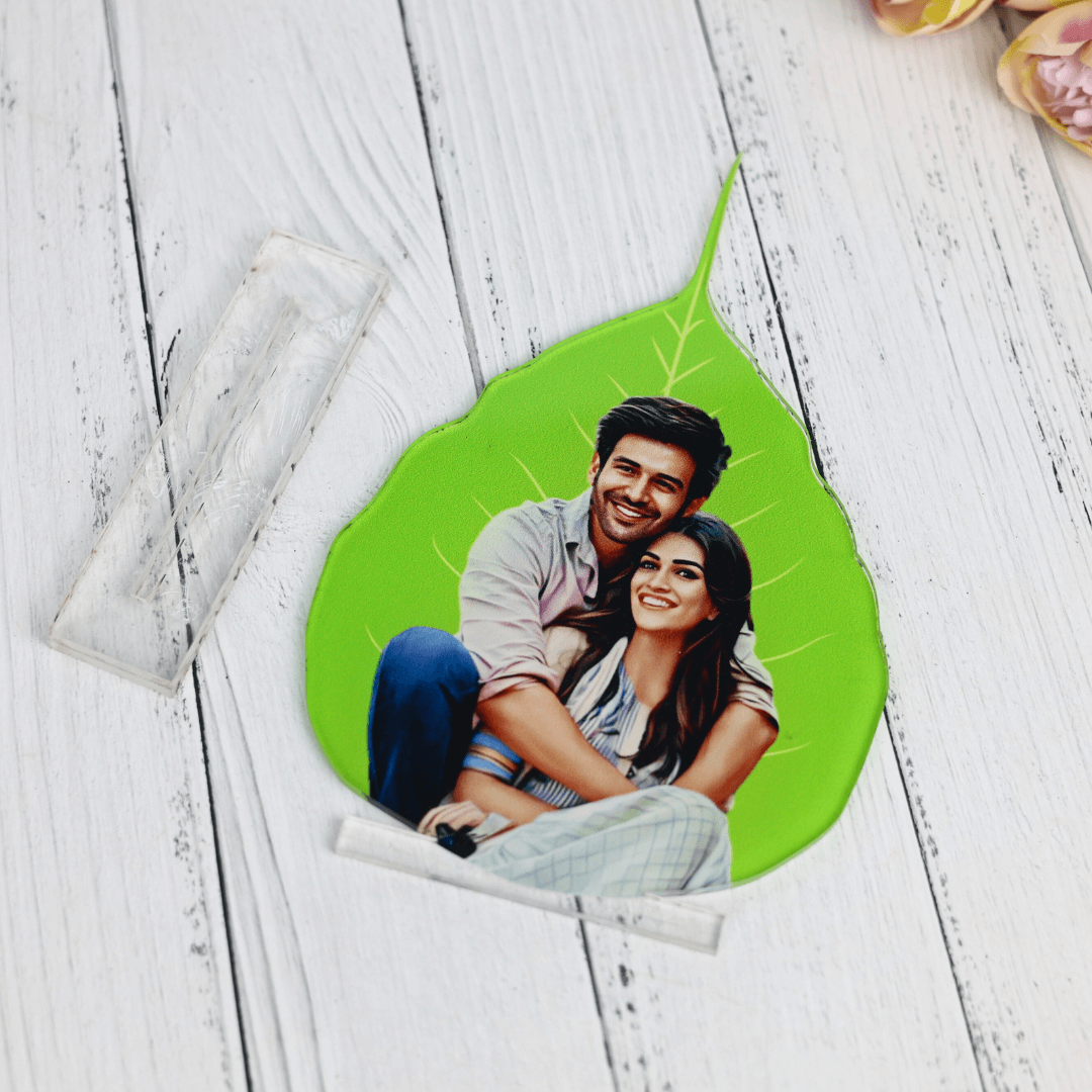 Personalised Acrylic Leaf Couple Cute Frame