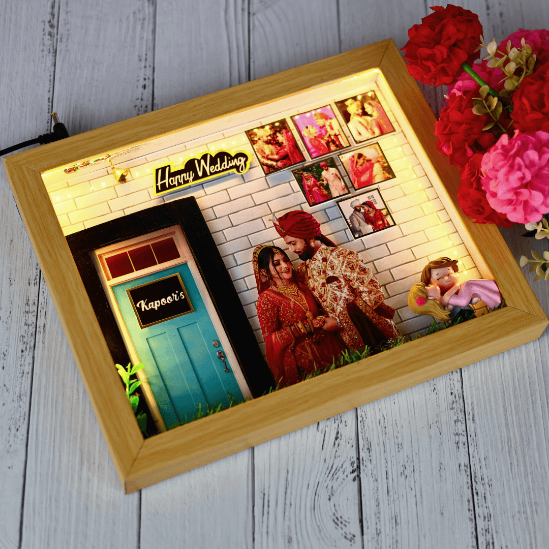 Happy Wedding LED Miniature Frame