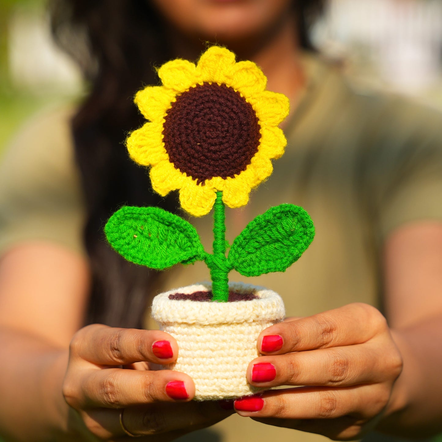 Cute Mini Crochet Sunflower