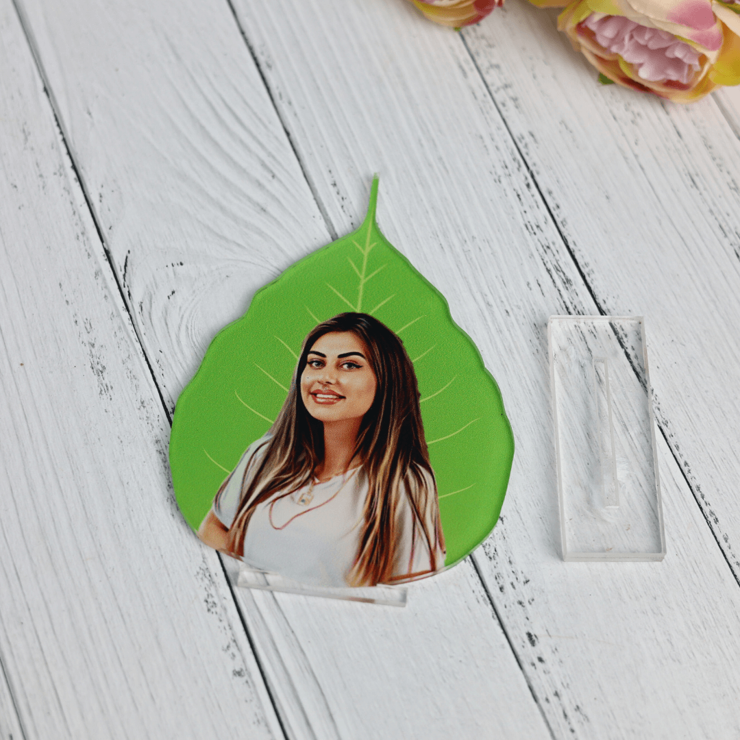 Personalised Acrylic Leaf Portrait Frame