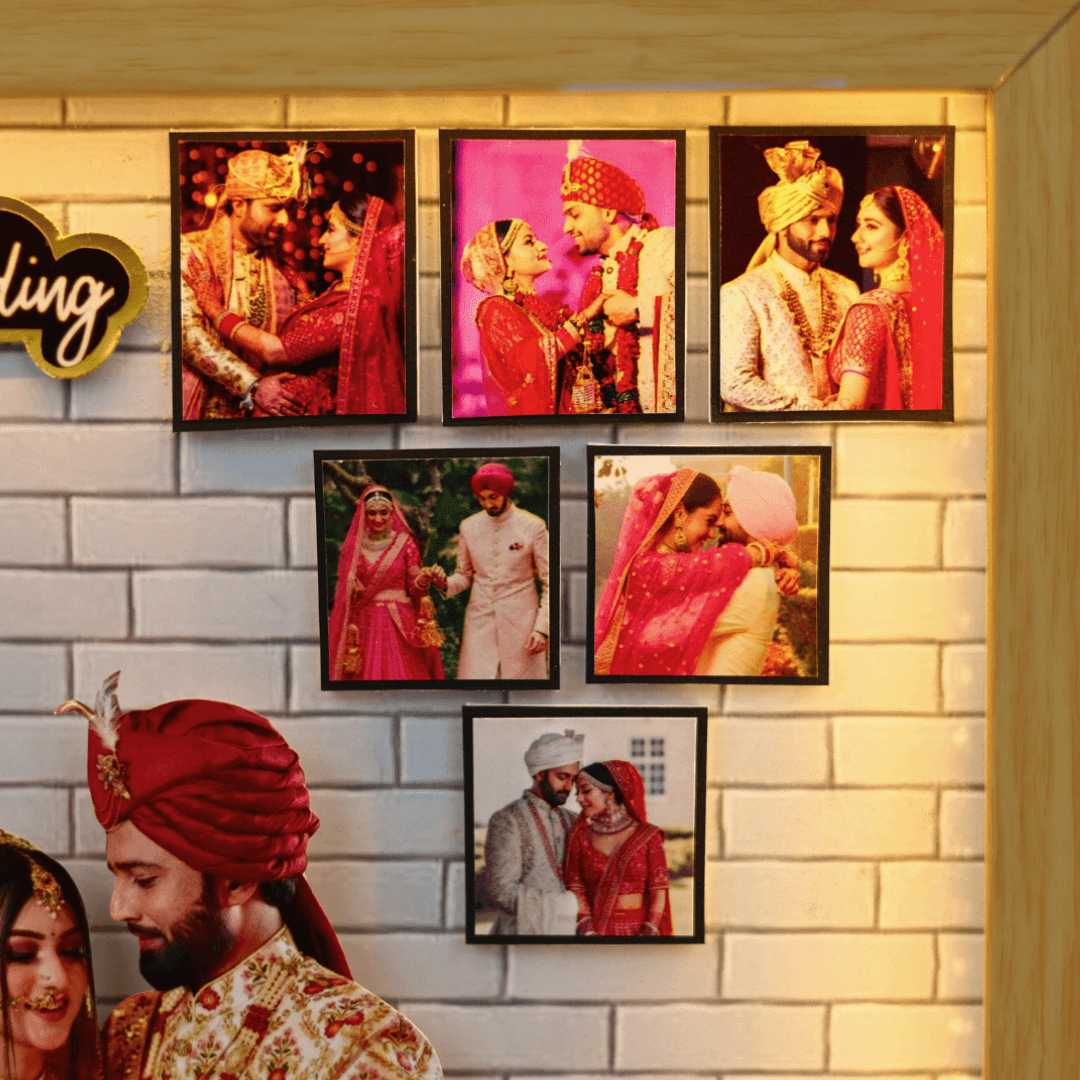 Happy Wedding LED Miniature Frame