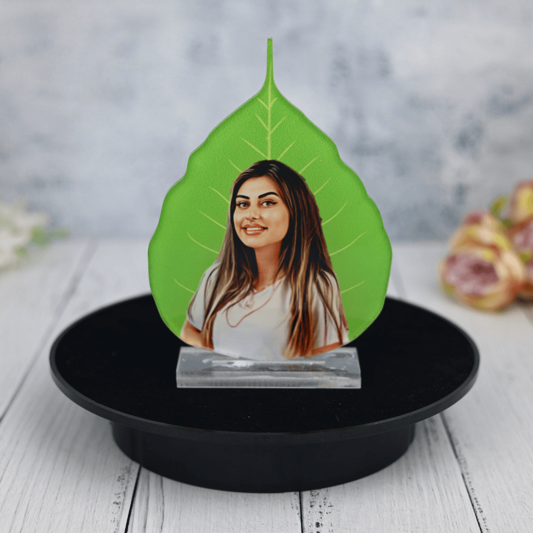 Personalised Acrylic Leaf Portrait Frame